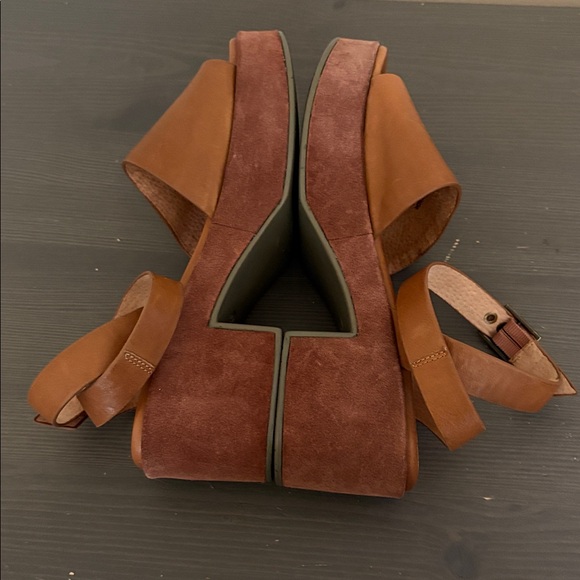 Anthropologie Seychelles Calming Influence Suede Leather Platform Sandal Sz 7.5 - Picture 3 of 16